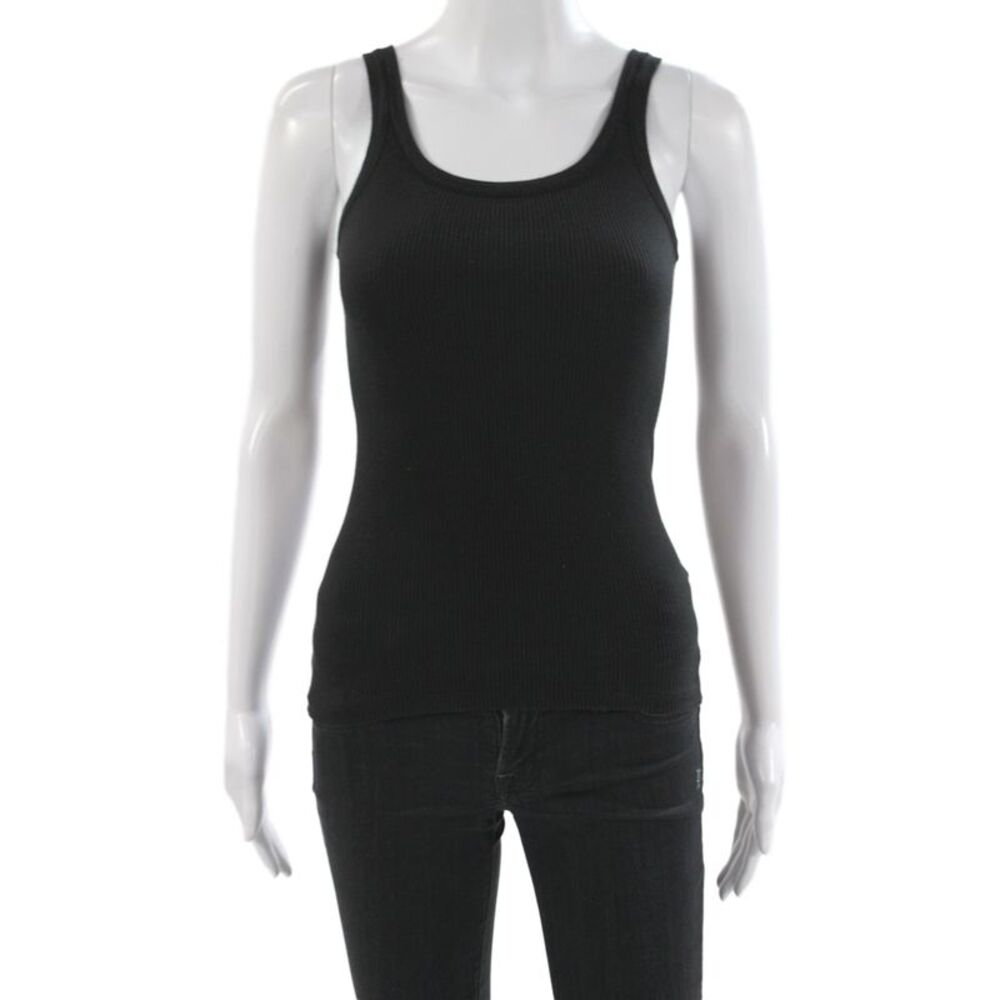 Mimi & Coco Women Basic Black Scoop Neck Sleeveless Tank Size S